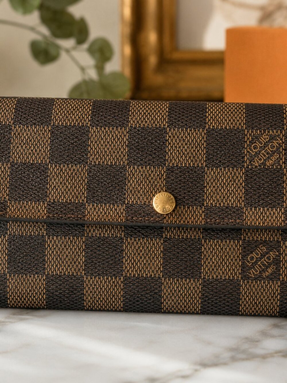 Authentic Louis Vuitton Damier Ebene Long Wallet | Made in France